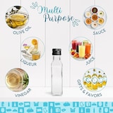 thumbnail of 20 mini glazen flessen 100ml met zwarte schroefdeksel voor olie, azijn, alcohol, sauzen en monsters