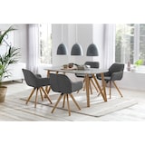 thumbnail of SalesFever Esstisch skandinavisches Design | Gestell Holz massive Eiche | Tischplatte MDF grau lackiert | 200x100x76cm