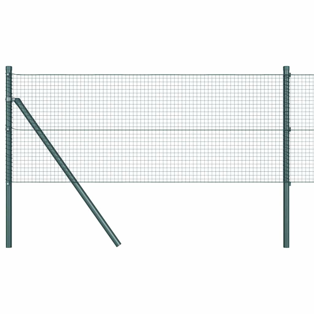 vidaXL Zaunpfosten Grün 10 x 0,4 m (19 x 19 mm Netz) Stahl und PVC