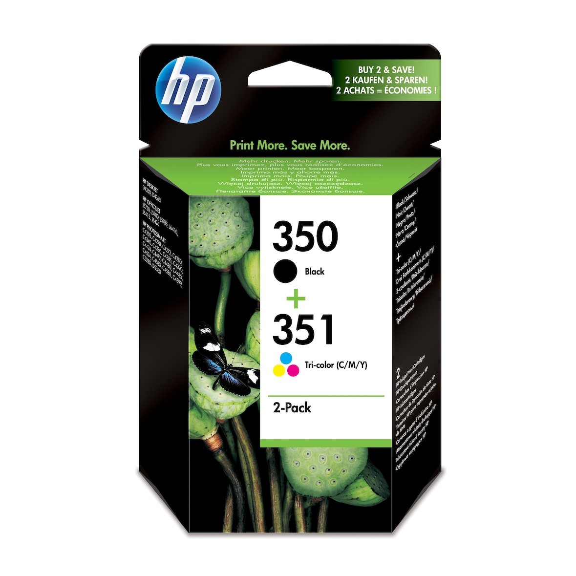 HP 350 Schwarz/351 Cyan/Magenta/Gelb 2er-Pack Original Druckerpatronen