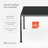 thumbnail of LuminaHaven Pavillon 3x3 m verzinktes Lamellen-Stahldach schützt vor Sonne, Regen und Wind Schwarz