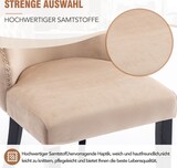 thumbnail of Esszimmerstuhl Set 2 Samt Beige 50x41x91 cm mit Rückenlehne, Knopfsteppung, Massivholzgestell, stabiler Vierfußstuhl für Küche