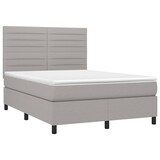 thumbnail of vidaXL Boxspringbett mit Matratze & LED Hellgrau 140x200 cm Stoff