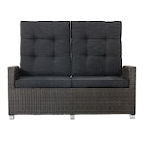 thumbnail of Tarrington House Divano a 2 posti Madrid, alluminio / PE rattan / olefina, 85 x 145 x 106 cm, con schienale regolabile, grigio