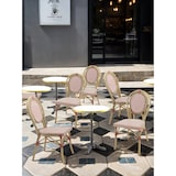 thumbnail of METRO PROFESSIONAL Silla apilable, aluminio/tejido sintético, con aspecto de bambú, rojo/beige