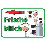 thumbnail of Verkaufsschild Schild Frische Milch mit Pfeil nach links A2 (420x594 mm)