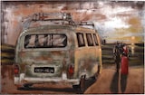 thumbnail of 3D-Metallbild Bulli mit Pärchen Stahl Bunt 4x80x120cm Wandbild Wohnzimmerbild Dekobild Flur Büro