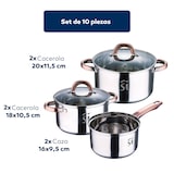 thumbnail of San Ignacio - Conjunto de cozinha 10 peças aço inoxidável 2xØ16 cm, 2xØ18 cm, 2xØ20 cm com tampa