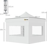 thumbnail of Carpa Plegable 3x3 m con Altura Ajustable Cenador de Jardín con 4 Paredes Extraíbles 4 Ventanas y Bolsa de Transporte para Exterior Terraza Camping