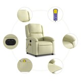 thumbnail of vidaXL Massagesessel Elektrisch Creme Echtleder