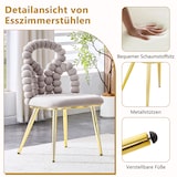 thumbnail of Esszimmerstuhl 2er Set Samt Hellgrau 86x48x45 cm mit Kugelketten Rückenlehne Metallbeine,komfortabel gepolstert,flexibel für Esszimmer und Wohnbereich