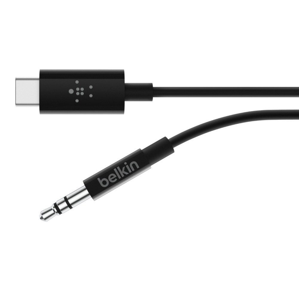 Belkin RockStar™ Cable de audio de 3,5 mm con conector USB-C™ Cable de audio USB C negro.