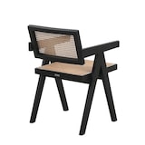 thumbnail of Chaise avec structure noire en bois, Assise et dossier en Cannage Naturel