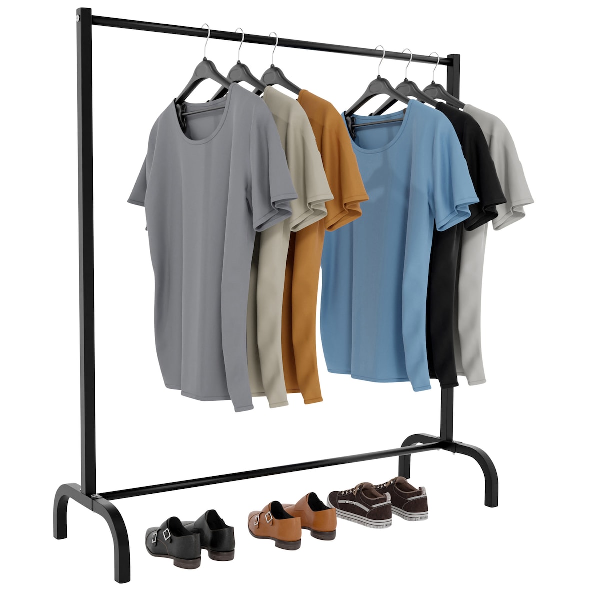 Portant à vêtement Lara dans le style industriel Noir /120x38x120 cm