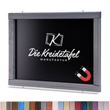 thumbnail of Magnetische Kreidetafel - Magnettafel mit Holzrahmen / Grau 65x65cm