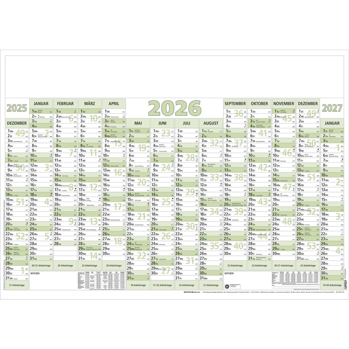 Plakatkalender 919 88x63cm 14 Monate 2026