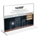thumbnail of HMF Acryl Tischaufsteller DIN A6, Doppelseitiger T-Ständer Aufsteller, Querformat, Glasklar
