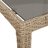 thumbnail of vidaXL Gartentisch Beige 190x90x75 cm Gehärtetes Glas und Poly Rattan