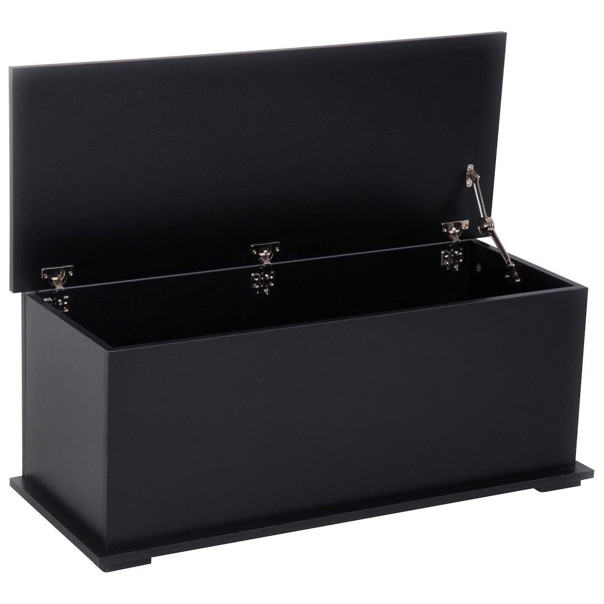 Baúl de almacenamiento de madera arcón de almacenamiento con tapa carga máx. 120 kg para dormitorio salón 100x40x40 cm negro