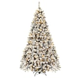 thumbnail of COSTWAY Árvore de Natal Artificial de 225 cm com Neve e Luzes LED Branco Quente, Árvore de Natal com Suporte Metálico