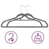 thumbnail of vidaXL 20 Stk. Kleiderbügel-Set Anti-Rutsch Grau Samt