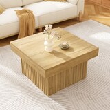 thumbnail of Holztisch quadratisch 79x79x46 cm, Kaffeetisch Wohnzimmer Tisch minimalistisch PB MDF Holzfarbe kompakt modern skandinavisch robust stabil