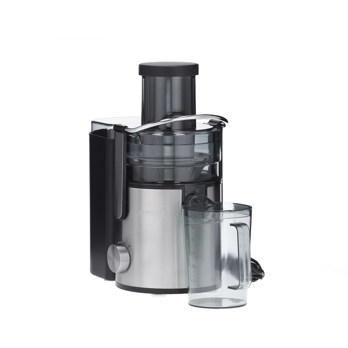 Centrifugador de Alimentos Severin ES3570; Potência: 800W; Capacidade sumo: 1,1L; Capacidade polpa: 2,5L; 2 velocidades; Abertura 7cm