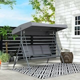 thumbnail of Columpio Balancín Jardín de 3 Plazas con Techo Parasol Ajustable Respaldo Transpirable y Marco de Acero para Terraza Balcón Exterior 175x118x159 cm