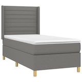 thumbnail of vidaXL Boxspringbett mit Matratze & LED Dunkelgrau 80x200 cm Stoff