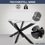 thumbnail of DELUKE® Tischgestell Metall KRYT Schwarz matt inkl. Schrauben + Bodenschoner Tischbein Tischkufe Tischgestell für Holztisch Esstisch 71x120x68cm