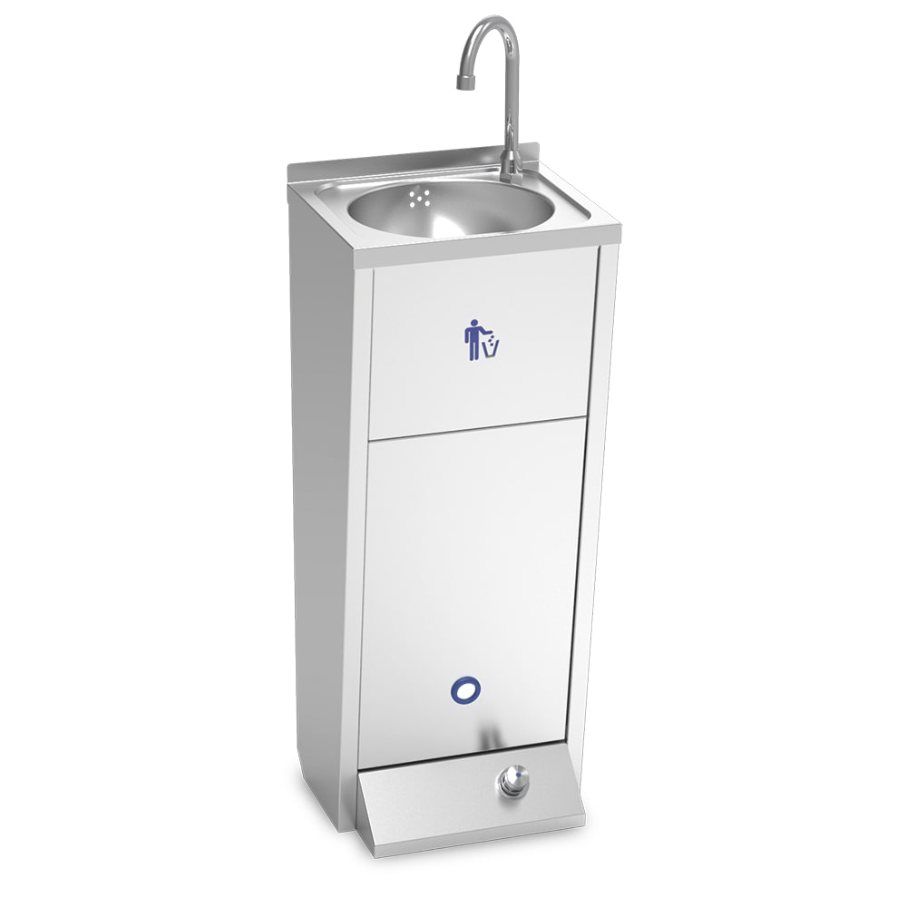 Lavamanos registrable con pedestal un pulsador serie XS agua fría y caliente