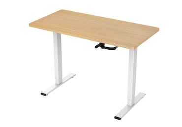 SIGMA Bureau HT114, spaanplaat, 120 x 60 cm, in hoogte verstelbaar, lichtbruin/wit