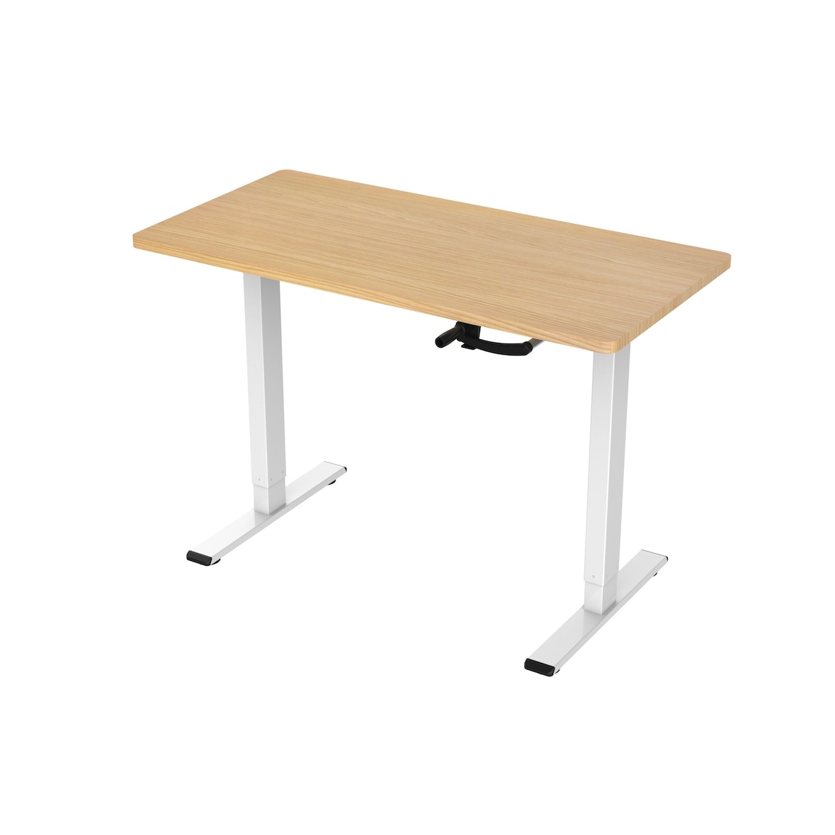 SIGMA Secretária HT114, aglomerado de madeira, 120 x 60 cm, regulável em altura, castanho claro/branco