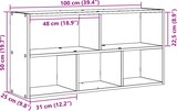 thumbnail of vidaXL Wandregal Weiß 100x25x50 cm Holzwerkstoff