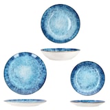 thumbnail of Marina 18tlg Tellerset blaue 6 Pers Kuchenteller Speiseteller Suppenteller