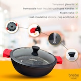 thumbnail of Briebe Black Titanium Cacerola Baja Cocina Inducción Antiadherente Titanio, Cazuela 30cm, Aluminio Fundido sin PFOA, Negro
