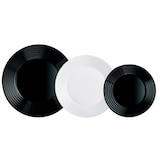 thumbnail of Luminarc Harena Vajilla Negra y Blanca de Vidrio 18 Piezas - 6 Personas