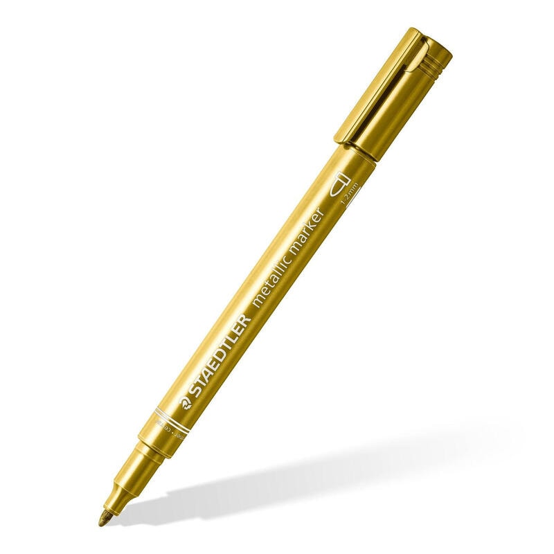 Staedtler 10121 Marqueur 8323 Métallique pointe ogive trace 1,2 mm effaçable encre base eau Couleurs or