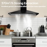 thumbnail of CIARRA A++ 370 m³/h Aspiratore 90 cm Cappe da parete Piramide Aspiratore 3 livelli VMB9201