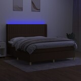 thumbnail of vidaXL Boxspringbett mit Matratze & LED Dunkelbraun 180x200 cm Stoff