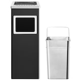 thumbnail of DELUKE® Standaschenbecher für Draußen 36L Stahl 24x24x61cm Mülleimer mit Aschenbecher Abfalleimer mit Inneneimer Standascher Outdoor, Schwarz