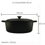 thumbnail of Le Creuset Bräter Signature 40 cm oval Schwarz 13,9 L