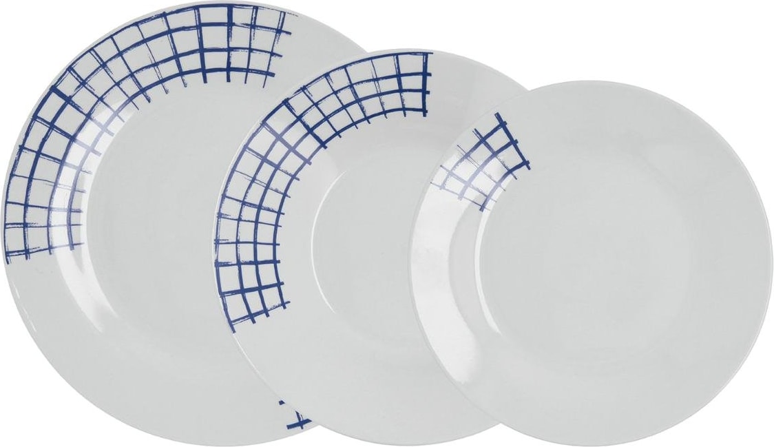 Quid Kansas Vajilla Porcelana Azul 18 Piezas - 6 Personas