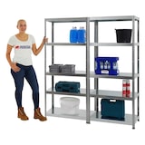 thumbnail of PROREGAL 2x Schwerlastregal Steel Eagle | HxBxT 180x80x40 cm | Fachlast 130kg | Verzinkt | Stecksystem Lagerregal Regalsystem 2 Stk.