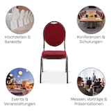 thumbnail of Stapelstuhl 10er-Set, Bankettstuhl stapelbar & gepolstert, Silber/Rot, robust, mit stabilem Stahlrahmen | Raburg Vienna