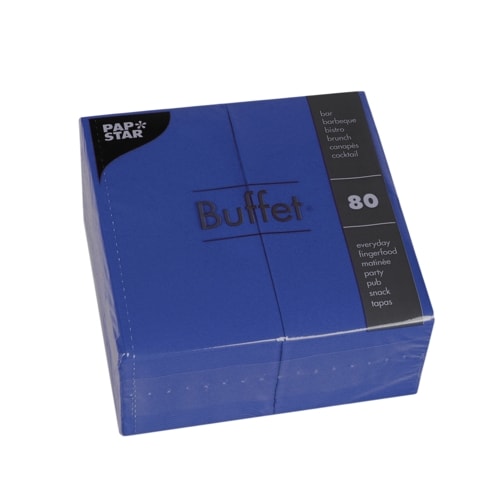 PAPSTAR 80 Servietten, 2-lagig 1/8-Falz 33 cm x 33 cm dunkelblau
