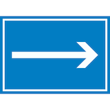 thumbnail of Richtungspfeil rechts Schild waagerecht weiss blau Pfeil A6 (105x148mm)