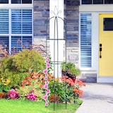 thumbnail of Relaxdays Rankhilfe, rund, freistehend, Rosen, Tomaten, Wein, Garten, wetterfest, XL Rankobelisk, H: 200 cm, dunkelgrün