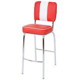 thumbnail of Lote de 2 taburetes de bar Avellino, taburete de bar, diseño retro años 50, polipiel ~ rojo-blanco