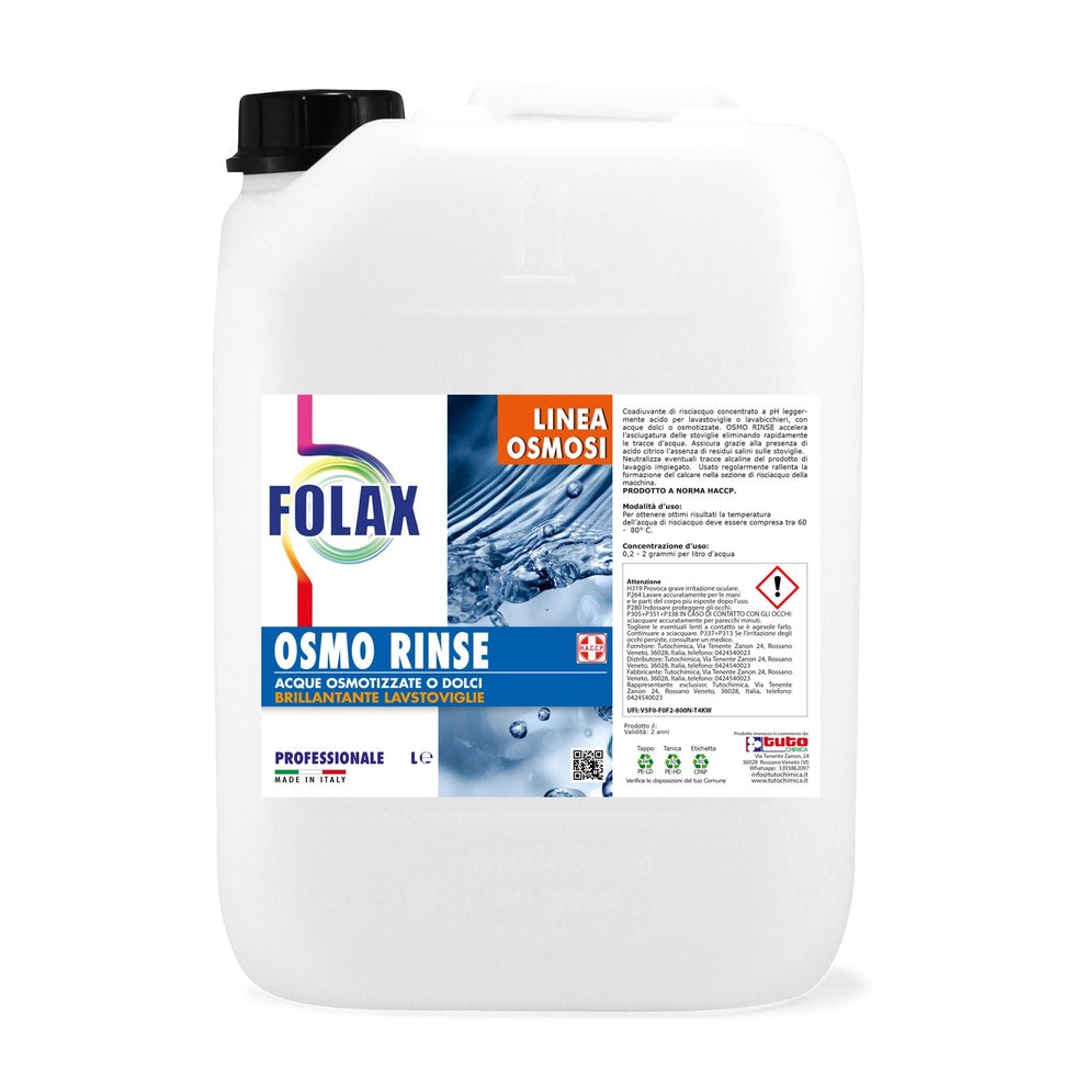 Folax Osmo Rinse Brillantante lavastoviglie e lavabicchieri a Osmosi 20 LT